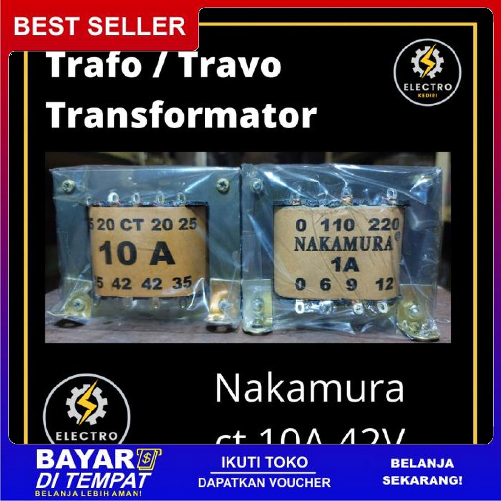 FREE ONGKIR TRAFO 10A CT 42V NAKAMURA TRAVO 10A CT42V TRANSFORMER BISA COD