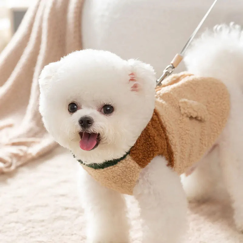 

Brown Pet Jacket Autumn and Winter Dog Two Legged Cardigan Puppy Warm Clothing Teddy Fashion Clothes