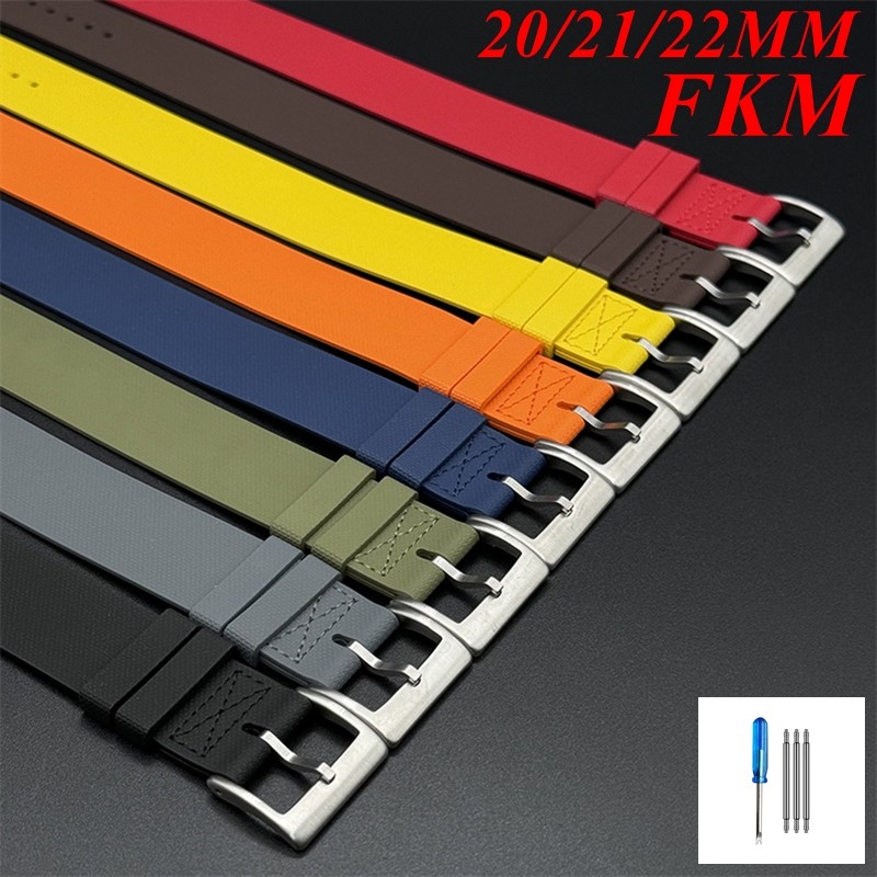 IMPORT 20/21/22MM FLUOROELASTOMER FKM NATO RUBBER BAND WEAVE PATTERN DIVE WATCH STRAP FOR OMEGA