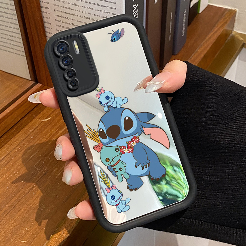 Casing Hp OPPO A91 OPPO F15 OPPO Reno 3 Case Casing ponsel Anime imut karakter Mirror Cover Softcase