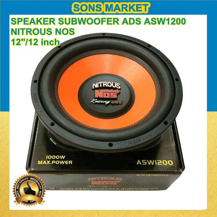 Terlaris Speaker Subwoofer 12 Inch Ads Asw1200 Nitrous Nos 12" Ads Asw 1200