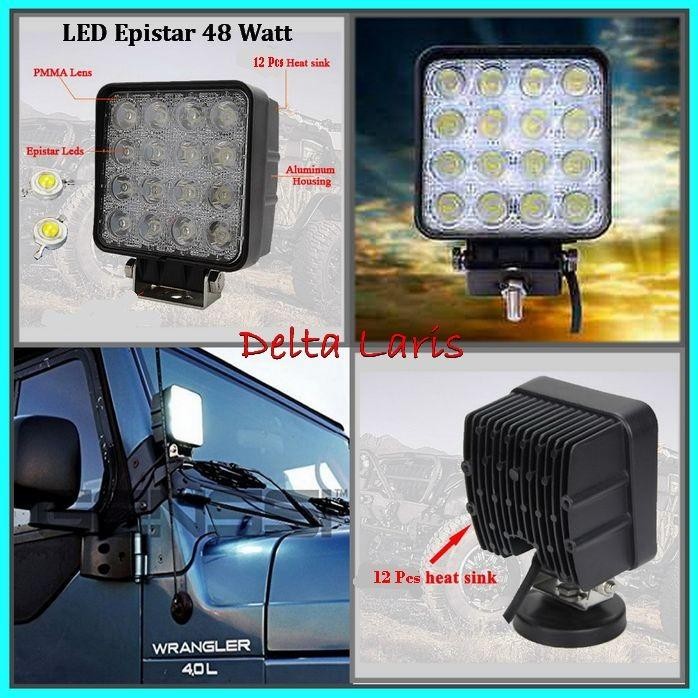 Lampu Sorot LED 48 Watt Casing Aluminium Bracket Stainless Steel Alat Berat Forklift Excavator