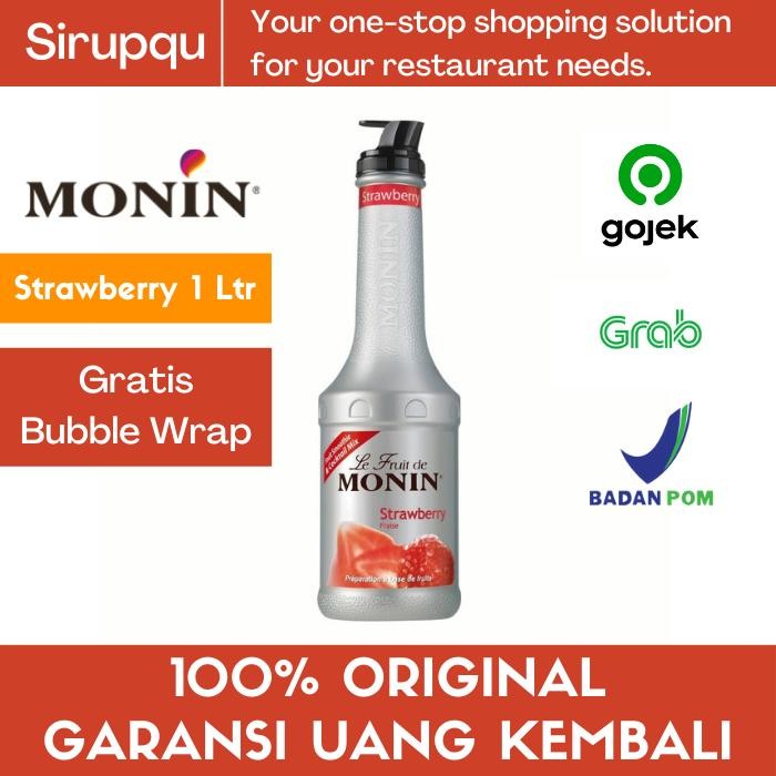 

Monin Puree Fruit Mix Strawberry 1 Liter / Toping / Fruitmix / Cafe