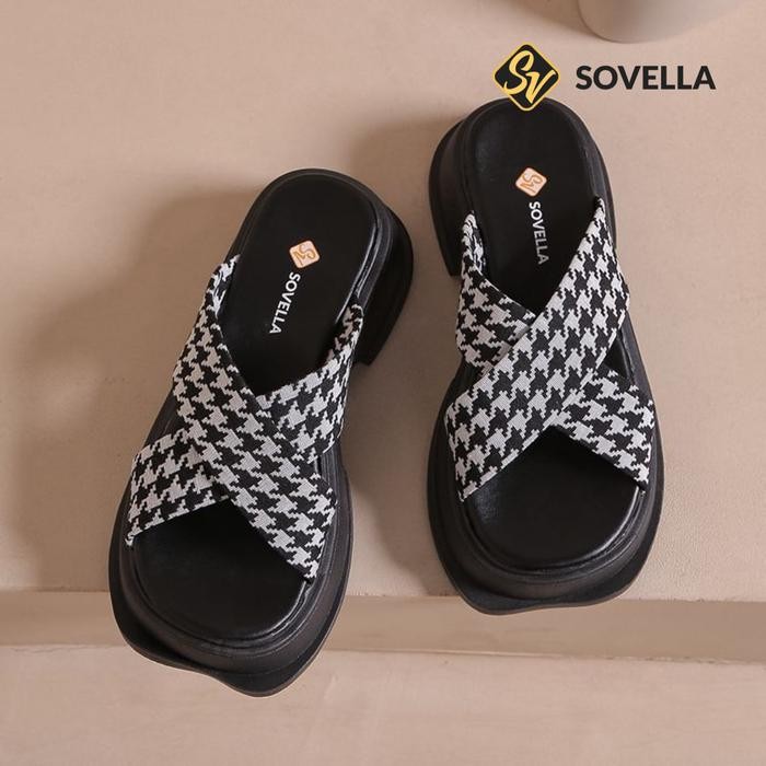 Luxuscollection Indo - Sovella Cathy Sepatu Sandal Tali Hitam Sendal Wanita
