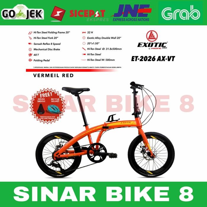 Sepeda Lipat 20 Inch Exotic Et -2026 Ax -Vt 8 Speed Rem Cakram