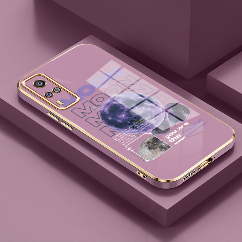 Casing Untuk VIVO Y51 2020 Y31 2020 Y53s Y33 Case Casing Planet pesona ungu silikon tahan HP Softcas