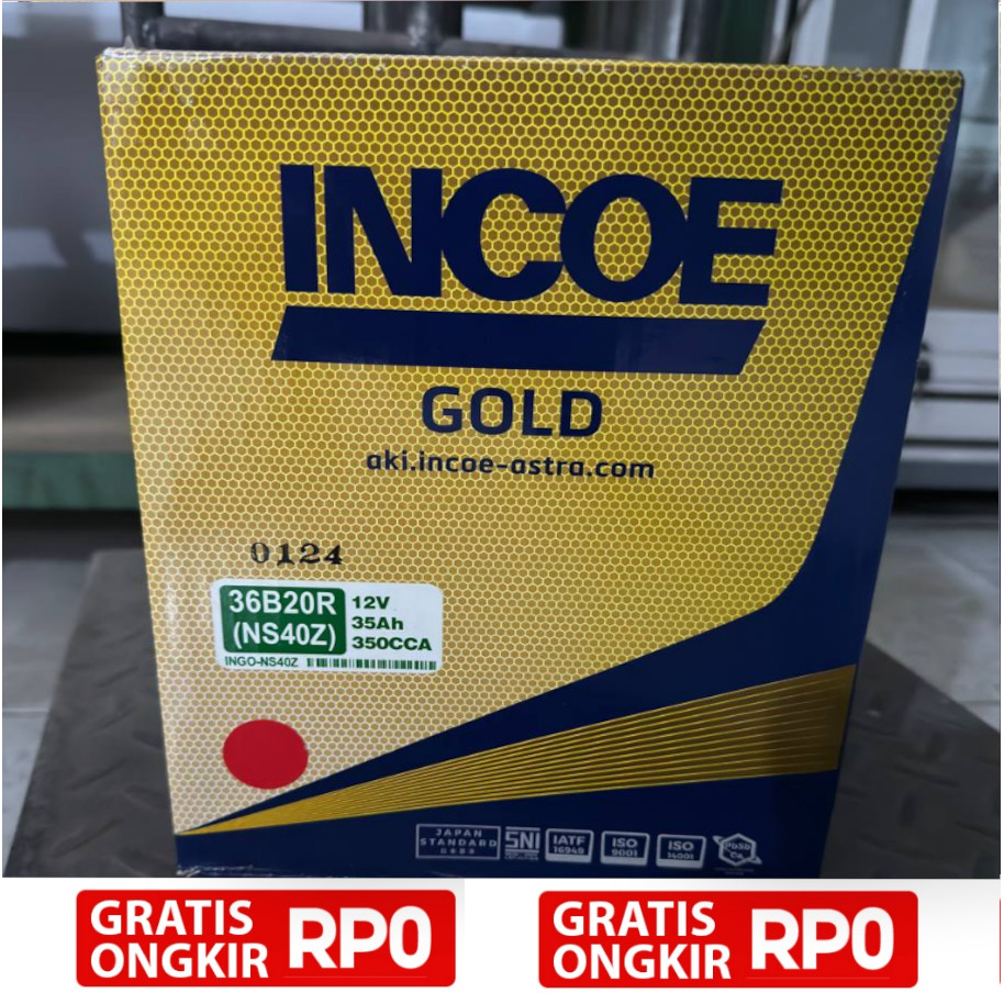 Aki Incoe NS40Z / 36B20R Incoe Gold Original Asli 100%