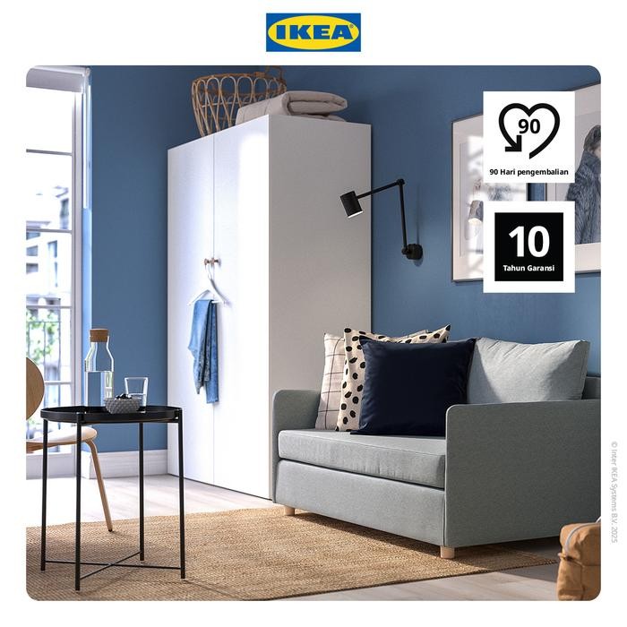 NEW IKEA FRIDHULT Sofa Bed / Tempat Tidur 2 Dudukan KNISA Abu uda
