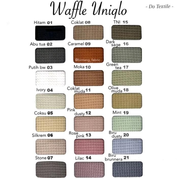 ASLI KAIN BAHAN WAFFLE UNIQLO READY STOCK