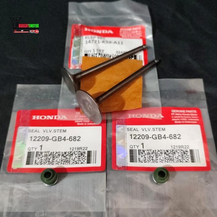 Klep Set Payung Klep In/Ex Original Ahm K59 + 2 Pcs Seal Klep Shil Klep Original Ahm Gb4, Vario 150,