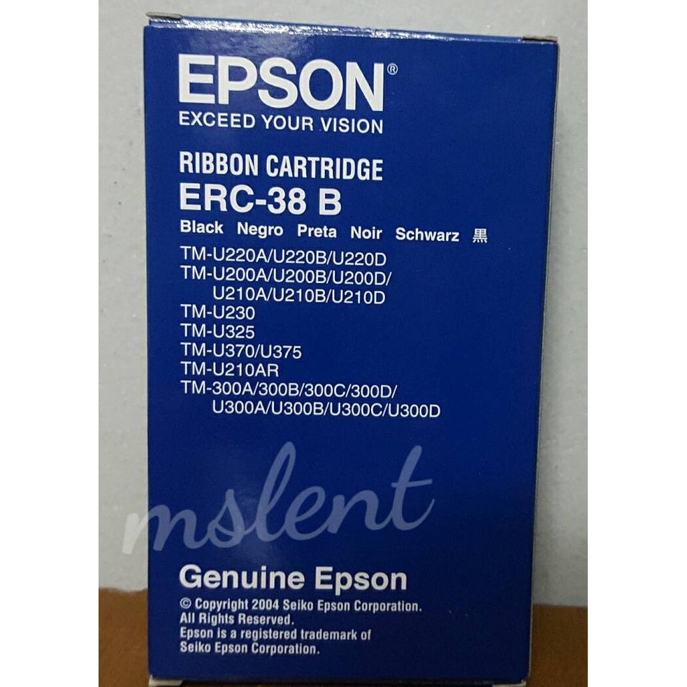 

Epson Ribbon Cartridge Erc-38 Black