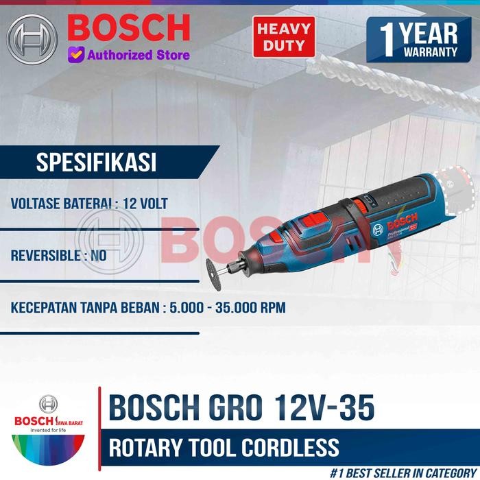 Bosch Rotary Tool Cordless GRO 12V-35 Mesin Gerinda Mini Unit Only 12V