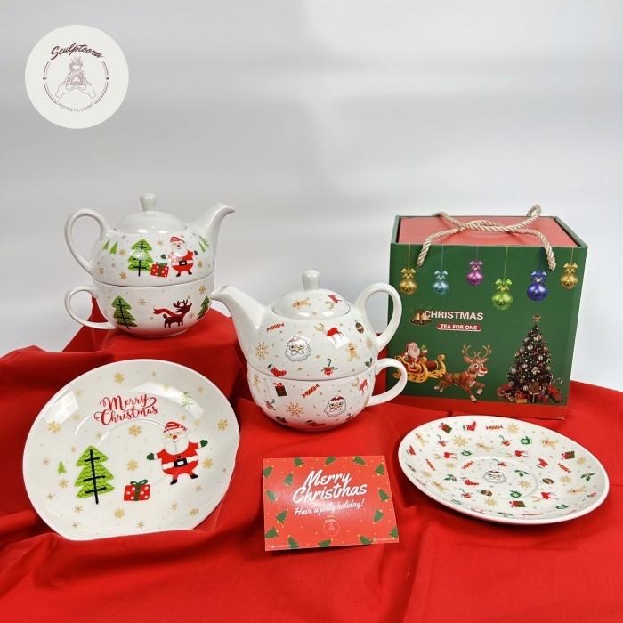 

Hampers / Gift Set Christmas Teapot Set dan Tatakan Cangkir