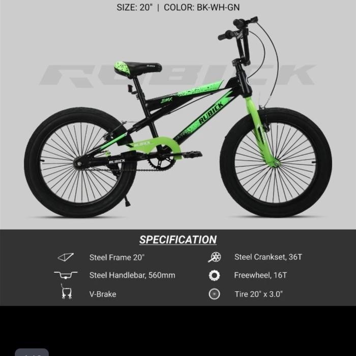 Sepeda Bmx 20 Inch Rubick Rx New