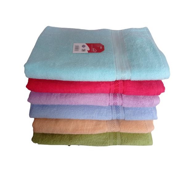 1PCS ORI HANDUK MANDI DEWASA MERAH PUTIH TANGGUNG UKURAN 50x100cm