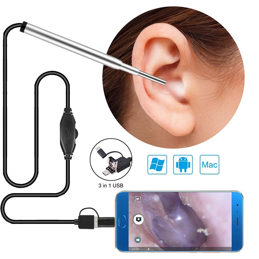 In-ear Mini Medical Endoscope Camera 3.9mm USB Endoscope Inspection