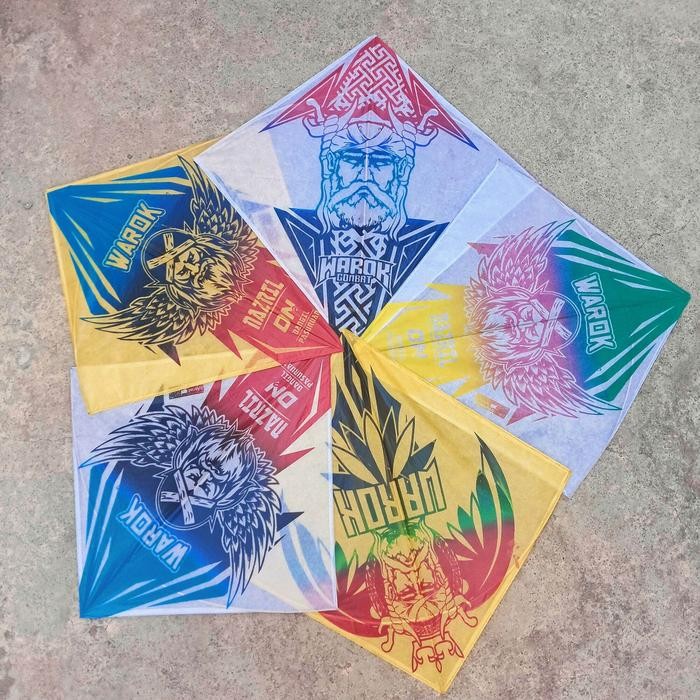 (Allthebest) Layangan Sukhoi Warok Standard Bambu Apus ukuran 57 Arku Mix Keras sedang dan