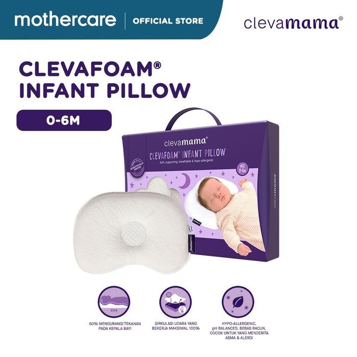 CLEVAMAMA BABY CLEVAFOAM INFANT PILLOW - BANTAL ANTI PEYANG BAYI 0-6 BULAN SALE