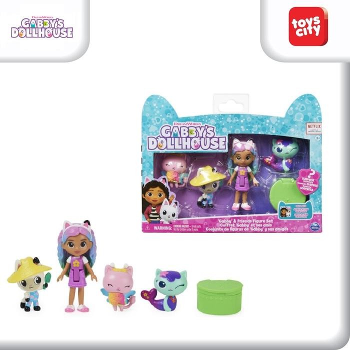 Gabby'S Dollhouse, Gabby And Friends Figure Set With Rainbow Gabby Doll