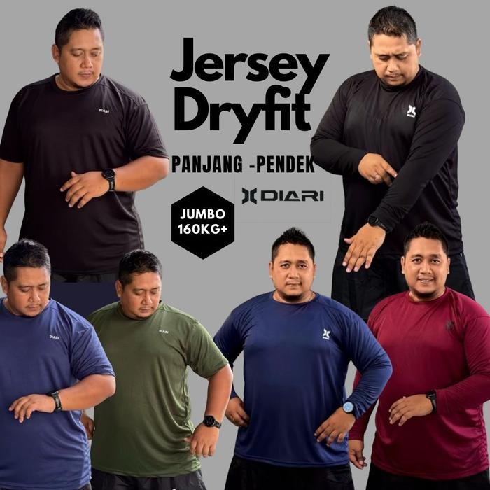 Kaos Baju Olahraga Jersey Dryfit Sport Jumbo Bigsize Diari *