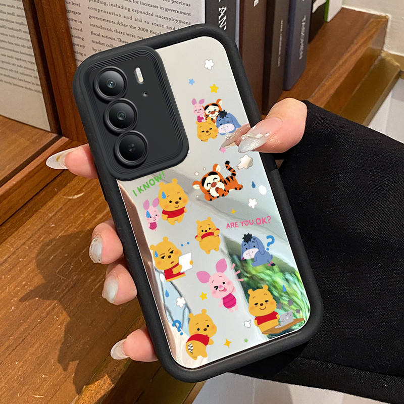 Casing Hp Untuk Realme C75 4G C75X 4G 14X 5G Case Casing ponsel cermin Silikon HP Kasing beruang kec