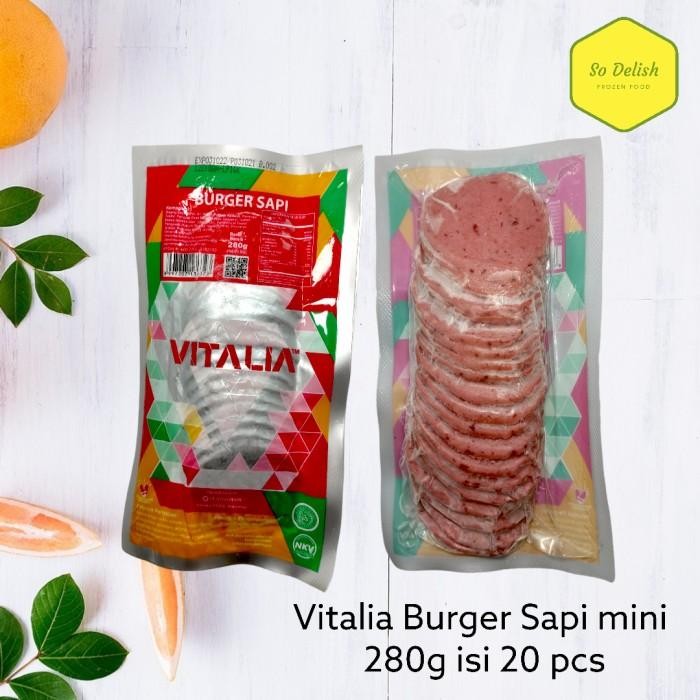 (Allthebest) Daging Burger Sapi Mini Vitalia isi 20pcs