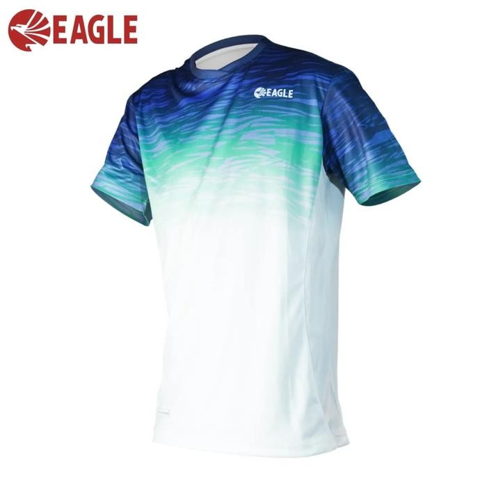 Eagle LIGHTBURST Putih Tosca Biru / Multi Warna Kaos Badminton Bulutangkis Original