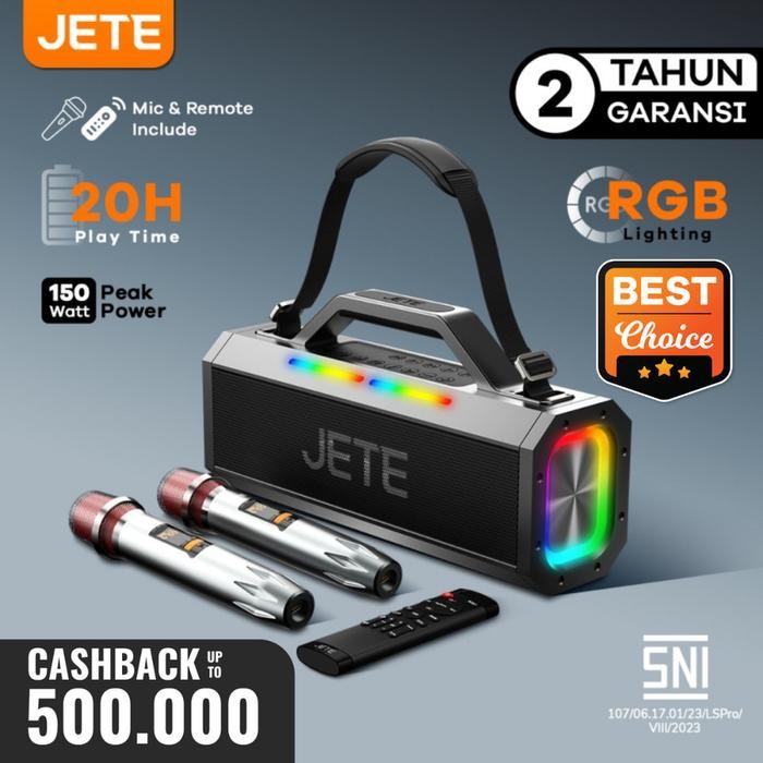 JETE SB1 Speaker Karaoke Bluetooth 2 Mic Super Bass