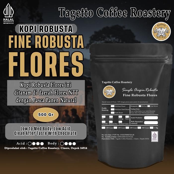 

Otten Coffee - Biji Kopi Fine Robusta Flores 500Gr Bean Ground Bubuk 500 Gram Tagetto Coffee