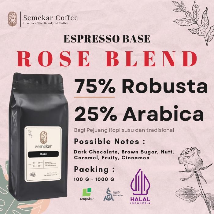 

Semekar Roastery - Kopi House Blend Rose By Semekar Roasted Coffee Specialty Grade Arabica Robusta