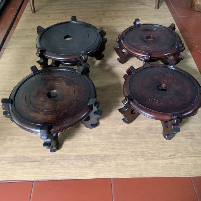 Ready Stok Dudukan pot tatakan guci meja kayu patung meja rupang jumbo besar 35cm