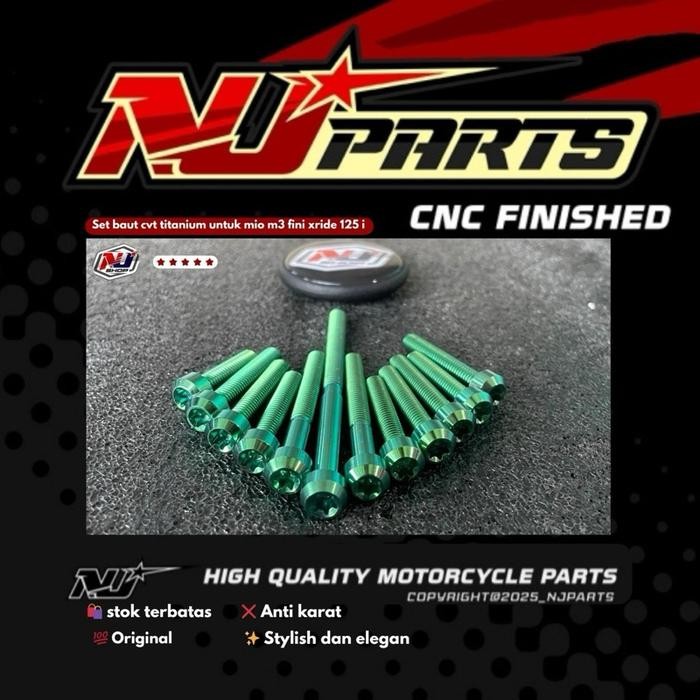 Langsung Kirim  Set baut titanium untuk cvt mio m3 fino xride 125 i probolt titanium mesin cvt