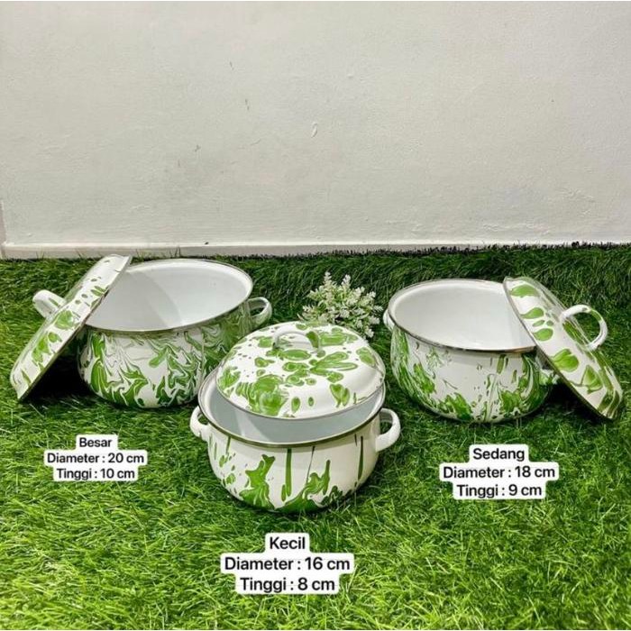 Panci Enamel Burik Blirik / Panci Enamel / Panci Enamel Seng Jadul