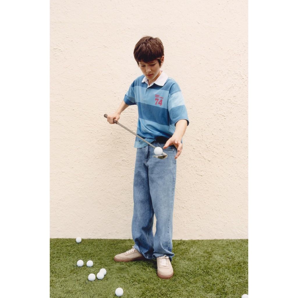 ZARA KEMEJA POLO GARIS VARSITY