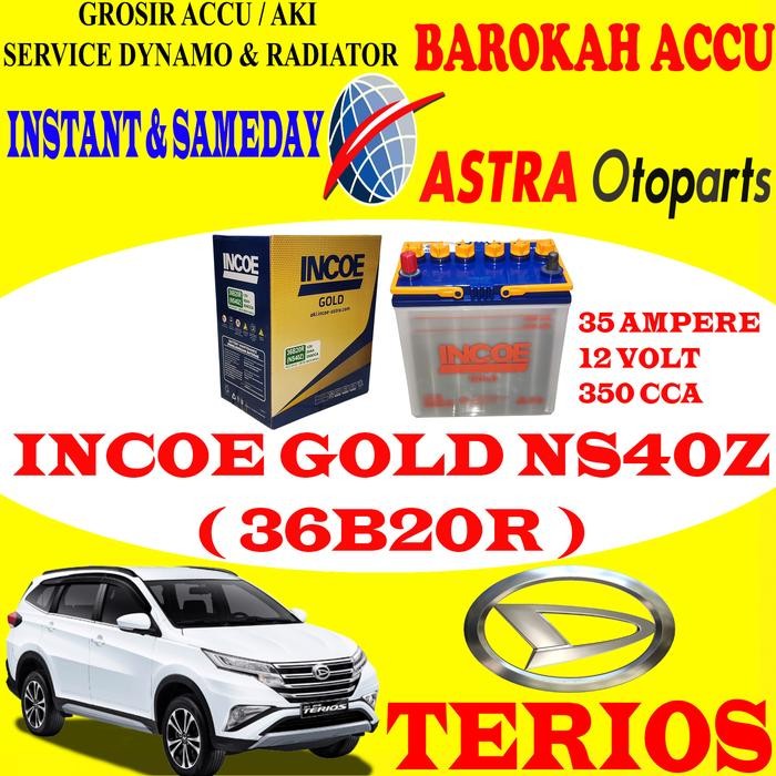 Aki Mobil Daihatsu Terios Incoe Gold Ns40Z / 36B20R , 35 Ah