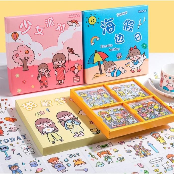 Stiker Aesthetic DIY / Stiker Buku Tumblr 1 box isi 100 lembar *