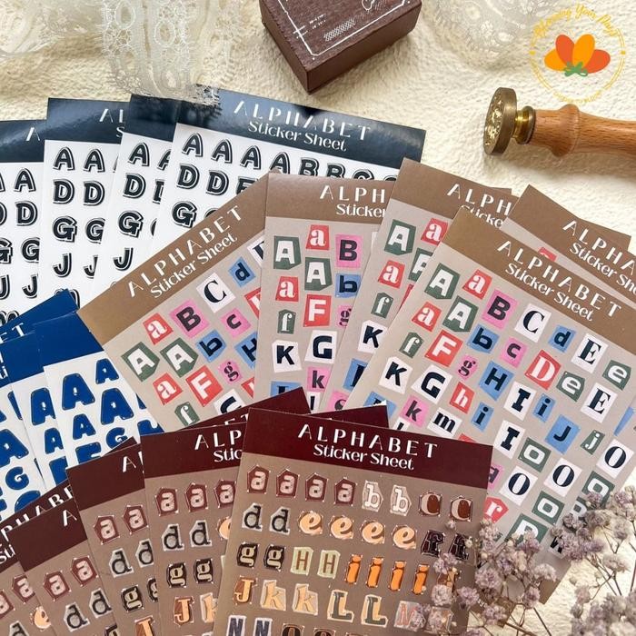 bloomingyourdays Sticker Alphabet Huruf Journal Aesthetic stiker huruf jurnal alphabet sticker tiker