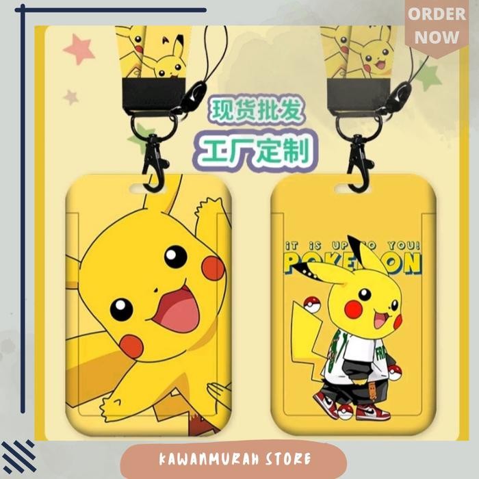 

TERMURAH Lanyard Kuliah Trendy Motif Pikachu Pokemon Lucu / e Tag Pikachu READY STOCK