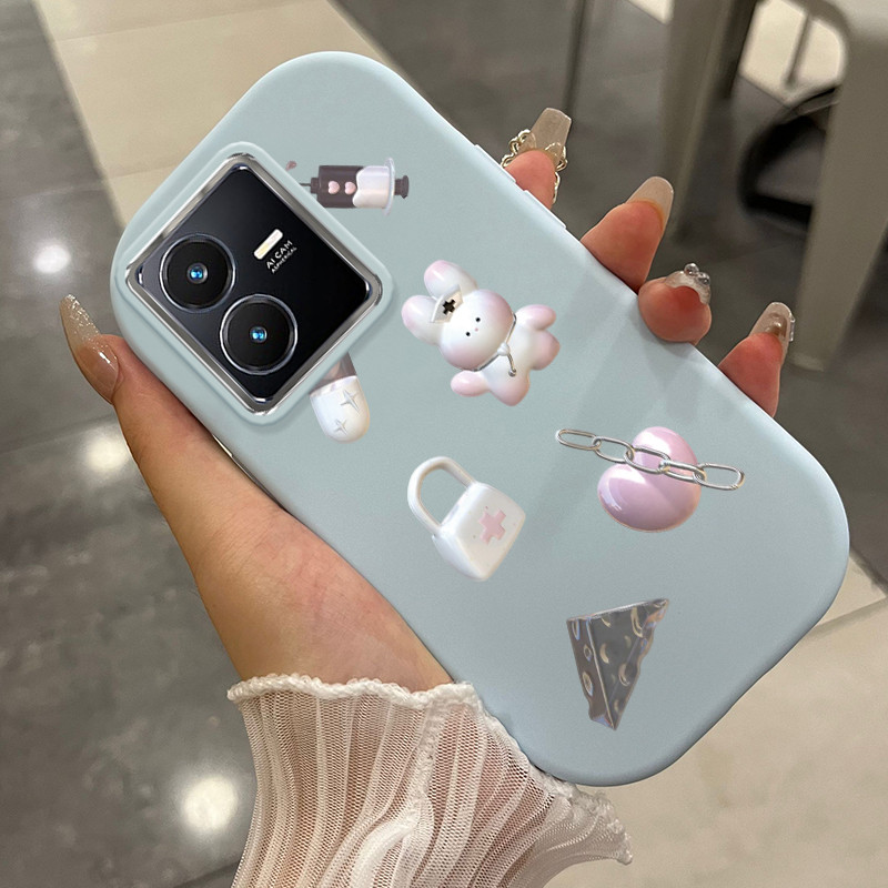 Casing Hp Untuk VIVO Y22 Y22s Case Casing ponsel Cesing pelindung Silikon HP Kesing Dunia beruang ke