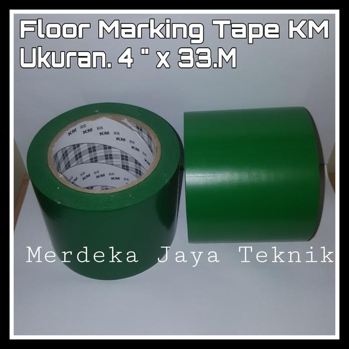 

Floor Marking Tape KM Hijau Lakban Lantai Ukuran 4" x 33.M isolasi KM