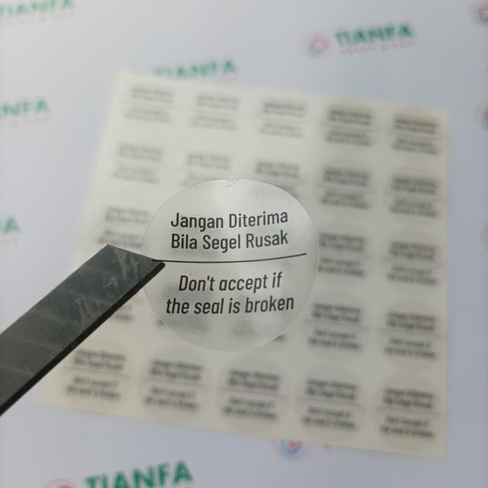 

STIKER LABEL/SEGEL TRANSPARAN/STIKER BULAT 3 CM/CETAK