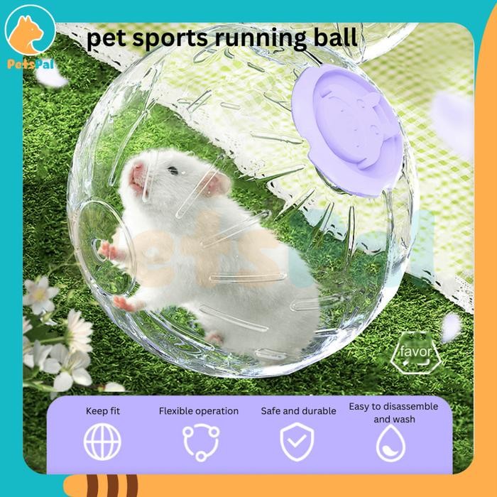 Hobilic Petfun - Bola Lari Roda Lari Hamster Transparan Lampu Menyala Hamster Toy Running Ball Light