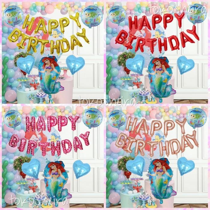 

Terlaris Paket Balon Happy Birthday Little Mermaid Putri Duyung Set Dekorasi SALE