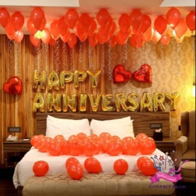 

Terlaris HAPPY ANNIVERSARY RED-GOLD DEKORASI SET/BALON FOIL HATI SALE