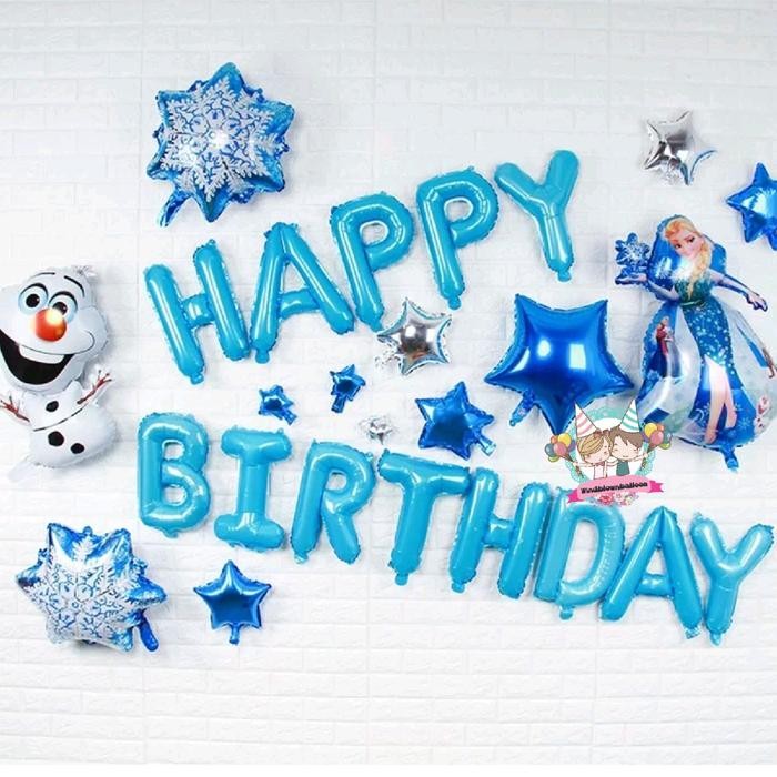

Terlaris WINDBLOWN BALON SET PAKET HBD BIRTHDAY GIRL FROZEN BLUE SNOW PRINCESS ELSA ANNA / ULTAH