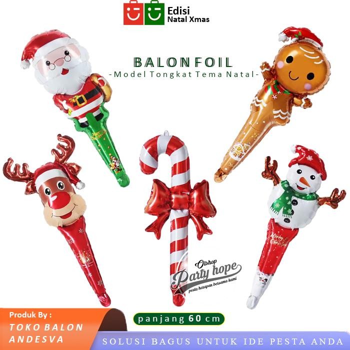 

Terlaris isi 50 Balon Pentung Natal per pak / Balon Tongkat Natal / Balon Souvenir Natal Santa /