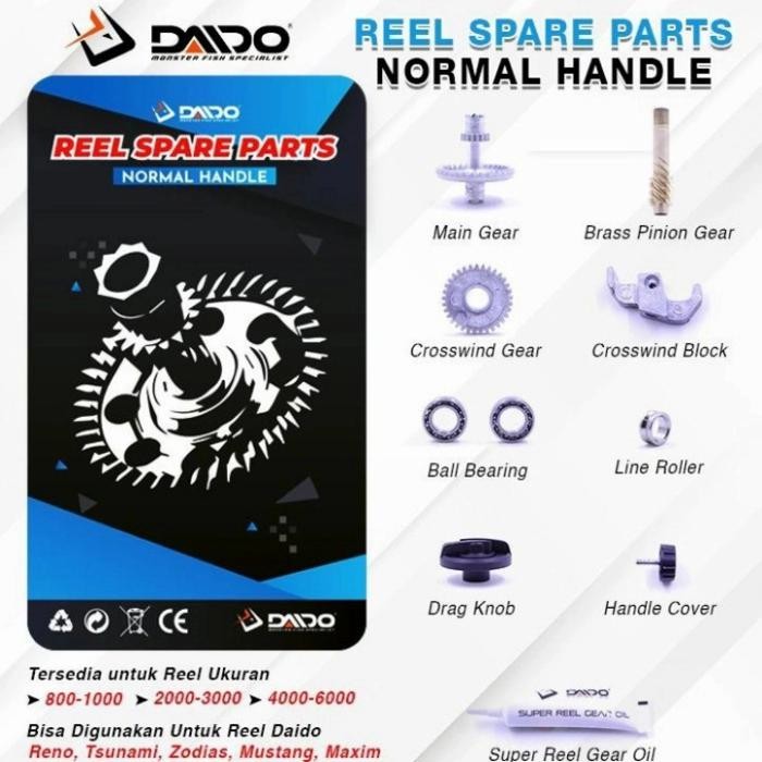 Maguro Seahawk - Sparepart Reel Pancing Daido Power & Normal Handle Part Gear Oil Knob