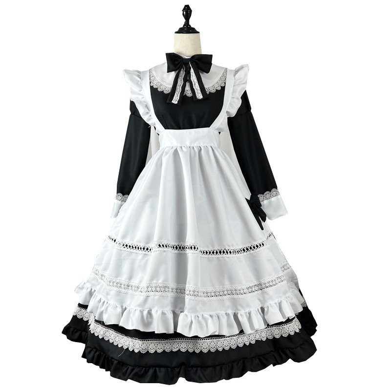 Classical Maid Costumes Anime Cosplay Japanese Kawaii Party Dress Plus Size White Apron Maid Outfits