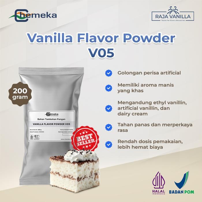 

Lecy.store2 Perisa Vanila Bubuk Vanilla Flavour Powder V05 Chemeka - 200gr