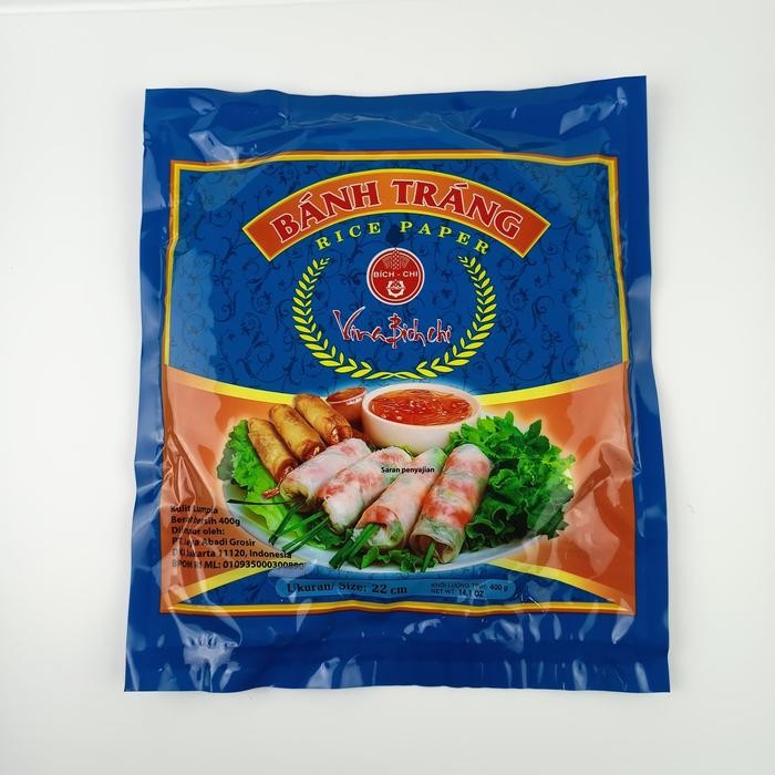 

Vanilla.storee BANH TRANG Rice Pepper 22CM 400GR Kulit Lumpia Tepung Tapioca & Beras Isi 30 Lembar